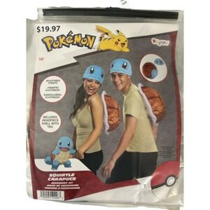 Pokémon Costume Adult Adjustable Squirtle Accessory Kit Headpiece & Shell